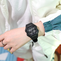 Jam Tangan Multifungsi Olahraga Luar Ruangan Modis Jam Tangan Elektronik Plastik Persegi Jam Tangan Digital Siswa Pria Wanita Sederhana Uniseks