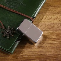 Briquet à cigarettes en métal rechargeable, coupe-vent, argenté, à huile de kérosène, cadeau d'affaires