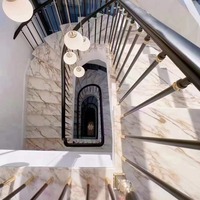 Dalle de marbre naturel doré poli pour escalier, décoration intérieure, mur de fond de villa, sol en pierre de luxe, marches de salle de bain