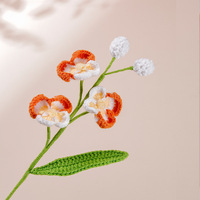 Bunga rajut buatan phalaenopsis, bunga rajut anyaman tangan massal untuk dekorasi