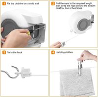 Bobine de corde à linge murale rétractable robuste Twin 15m câble sèche-linge 2x 2x lignes