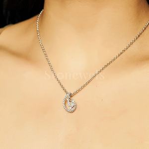 Colgantes y dijes de joyería fina con tachuelas de oro/plata Zircon/Moissanite/Lab Grown/Natural Diamond Ethereal Teardrop Diamond - Product Image 6