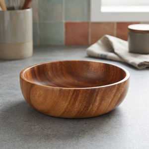 Bols de service vintage en bois d'acacia multi-usages, taille personnalisée, décoratifs, écologiques, pour la maison et les fêtes - Product Image 1