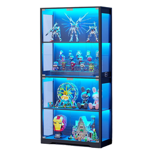 Luxury LED Wooden Glass Display Cabinet Modern Showcase Home Office Retail Showroom Customizable Eco-Friendly Support OEM ODM - Product Image 1