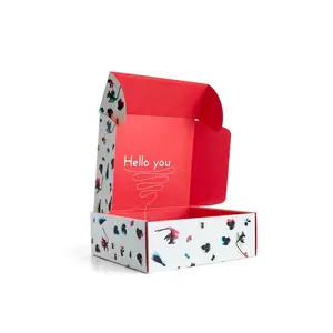 Caixa de papelão ondulado personalizada para envio por correspondência, caixa para envio de roupas coloridas, caixa postal personalizada