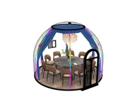 Dôme de Glamping Transparent Isolé Thermiquement pour Hiver Extrême : Maison Bulle PC Prête à l'Emploi pour Projets de Stations de Neige