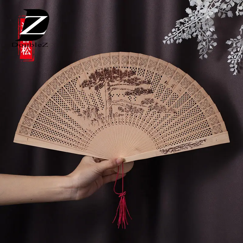 โปรโมชั่นของขวัญจีนไม้พับพัดลมสำหรับสุภาพสตรี