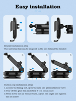 LDNIO MW21 Support de voiture à rotation de 360 degrés Support de téléphone rétractable pour voiture Bras télescopique Support de téléphone à ventouse