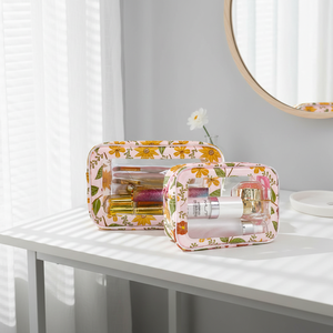 Borse da viaggio trasparenti in PVC impermeabili personalizzate da donna per trucchi e cosmetici, organizer da toilette con cerniera, <span class=keywords><strong>pochette</strong></span> in PVC con fantasia - Product Image 6