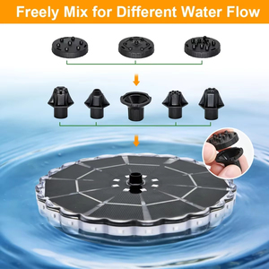 Fontaine solaire extérieure 3,5 W pour jardin, kit de pompe à eau solaire pour bassin intérieur avec 7 buses, lumière de fontaine 7 couleurs, pour bain d'oiseaux - Product Image 2