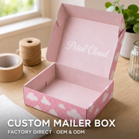 Boîte d'expédition en carton ondulé personnalisée rose à motif quadrillé avec logo sur mesure, vente en gros directe usine OEM