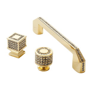 Modern European Zinc Alloy <strong>Diamond</strong>-Inlaid Gold Handles-Durable Antirust Easy Installation Kitchen Bedroom Bathroom Hotel Drawer - Product Image 2