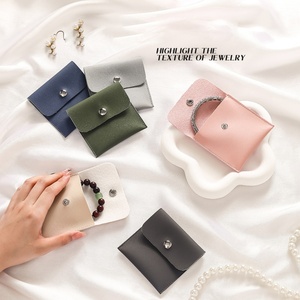 High End Custom Logo <b>Jewelry</b> Gift Bag Button PU Leather Luxury <b>Jewelry</b> Pouch with Logo - Product Image 3