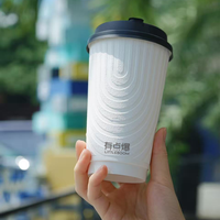 Gobelets en papier à double paroi écologiques jetables avec couvercles pour café, restaurant, service de plats à emporter, conteneur personnalisé