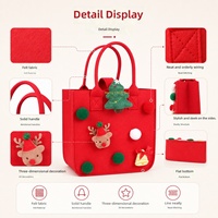 Sac fourre-tout personnalisé en feutre de Noël, sac à main réutilisable en feutre polyester pour bonbons et cadeaux pour enfants, idéal pour la fête de Noël et les fêtes de fin d'année