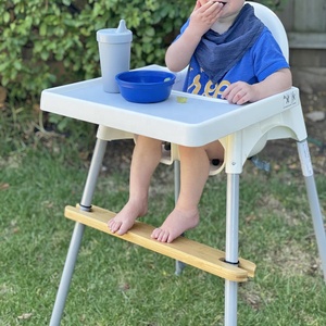 Ghế ăn dặm trẻ em bằng tre có đệm chân, chiều cao có thể điều chỉnh, phù hợp với hầu hết các loại ghế ăn dặm & ghế ăn cho trẻ sơ sinh, hỗ trợ bàn đạp cho trẻ sơ sinh - Product Image 2