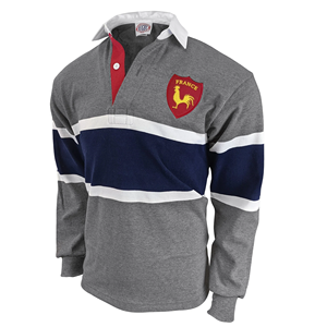 Maillot de <span class=keywords><strong>rugby</strong></span> à rayures Oxford de la <span class=keywords><strong>France</strong></span> personnalisé tontons - Product Image 2