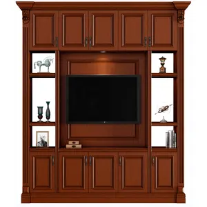 Luxury Home Storage Furniture Painted Modern Models Solid Wood Cabinet Orange Building Style Living Packing Room