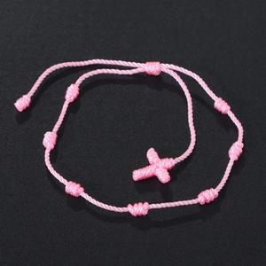 <span class=keywords><strong>Pulsera</strong></span> de Hilo Rojo con Cruz de <span class=keywords><strong>7</strong></span> <span class=keywords><strong>Nudos</strong></span>, Diseño Clásico Cristiano, Ajustable, Unisex, Amuleto de la Suerte, Regalo - Product Image 4