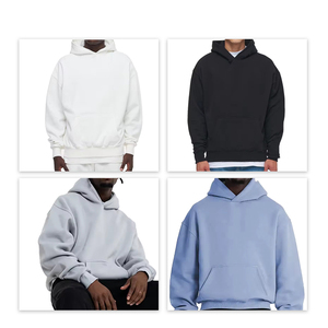 2025 produttori vendita di alta qualità <span class=keywords><strong>Streetwear</strong></span> oversize felpa 100% cotone Casual tinta unita pullover con cappuccio da uomo - Product Image 6