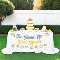 Set Dekorasi Bridal Shower Lemon dan Biru, Spanduk 'She Found Her Main Squeeze', Perlengkapan Pesta Lajang untuk Calon Pengantin