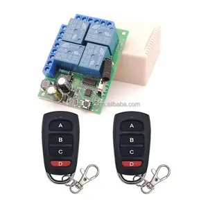 Télécommande universelle sans fil AC 240V 220V 10A 4 canaux RF relais récepteur avec 2 émetteurs pour moteur de porte de garage