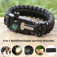 Camping randonnée produits allume-feu sifflet fort Paracord Bracelet fermoir Paracord Bracelet réglable pour la pêche et la chasse