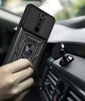 Coque de téléphone portable avec anneau magnétique, protection de l'appareil photo, protection contre les chocs, armure pour REDMI NOTE 8 PRO