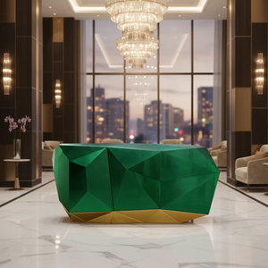 ตู้ไซด์บอร์ดทรงเหลี่ยมทันสมัยเคลือบเงาสูง สำหรับห้องรับประทานอาหารส่วนตัวของร้านอาหารมิชลิน และตกแต่งทางเข้าวิลล่าสไตล์อาร์ตเดโค - Product Image 3