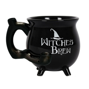 GZYSL Pacific Giftware Logo personalizzato brodo di strega Halloween tazza di calderone in ceramica <span class=keywords><strong>nera</strong></span> ciotola di zuppa con cucchiaio da caffè tazza di luna - Product Image 1