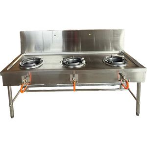 Estufa Comercial VCT de 3 Quemadores Kwali, de Acero Inoxidable, Compatible con Gas LP, Calentamiento Rápido, para Uso en Hoteles - Product Image 1