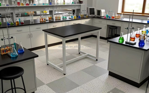 Table de travail ESD avec structure métallique, mobilier de laboratoire, plan de travail ESD sécurisé de qualité médicale pour laboratoire <span class=keywords><strong>CDC</strong></span> et centre de recherche hospitalier - Product Image 2