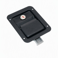 Serrure à poignée noire en acier inoxydable, verrou de panneau à clé encastré, pour porte de camion, remorque, boîte à outils, camping-car, avec cylindre