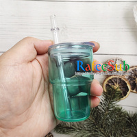 Verres à liqueur miniatures de 2oz ou mini taille de 3oz gobelet en verre à sublimation transparent de couleur gelée avec couvercle en plastique et paille