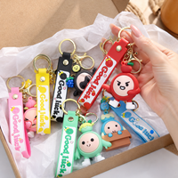 Expédition Rapide – Magnifique Porte-clés PVC en Forme de Monstre Animalier 3D Mignon avec Bracelet Porte-Bonheur et Breloques Lettres