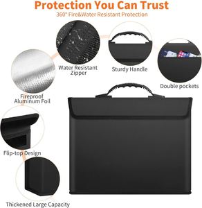 Bolsa Portátil Ignífuga de Gel de Sílice para Documentos y Dinero con 2 Bolsillos, Material Mejorado, Tapa, Almacenamiento Seguro contra Incendios para Viajes y Hogar, 0.54 kg - Product Image 3