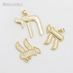 PM58557 Mode Plaqué Or Collier Pendentif Hébreu Chai Juif Hébreu Symbole de Vie Charme pour la Fabrication de Bijoux - Product Image 4
