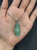 Collier Pendentif en Forme de Vase en Cristal de Jade et Pierre Naturelle, pour Huile Essentielle et Aromathérapie, Chaîne Argentée, Vente en Gros Usine