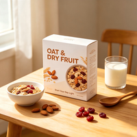 Boîte d'emballage pliable personnalisée pour céréales et flocons d'avoine, en carton alimentaire, pour farine d'avoine et flocons d'avoine pour le petit-déjeuner