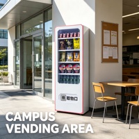 Distributeur automatique intelligent sur pied 24h/24, sans surveillance, pour snacks, boissons et articles de première nécessité, idéal pour centres commerciaux et bureaux