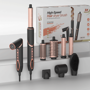 7-in-1 Ionen High-Speed Haartrocknerbürste, Heißluftbürste und Haarstyler, Automatischer Lockenstab - Product Image 1