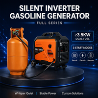 Générateur Inverter Bi-Combustible 3500W 3600W 4KW Essence GPL GNL GNC Silencieux Portable pour le Camping