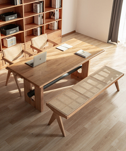 Nordic moderno minimalista domestico scrivania in legno di cera bianca sala da pranzo <span class=keywords><strong>tavolo</strong></span> da pranzo <span class=keywords><strong>rettangolare</strong></span> e sedia - Product Image 4