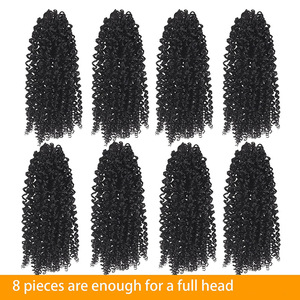 Yanky Xoắn bện tóc trước looped yanky tổng hợp Crochet mini Xoắn Tóc Ngắn Boho Crochet bím tóc kiểu tóc yanky Xoắn - Product Image 4