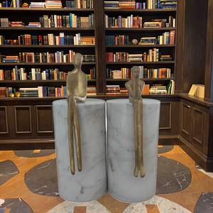 ที่กั้นหนังสือหินอ่อนคาลาคัตต้าสีขาวแบบกำหนดเอง XPIC สำหรับตกแต่งโต๊ะทำงานและชั้นวางของในบ้านสไตล์โมเดิร์น - Product Image 3