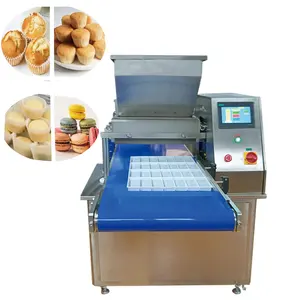 Máquina comercial automática para hacer cupcakes, máquina para hacer pasteles con depósito de relleno de macarrón pequeño