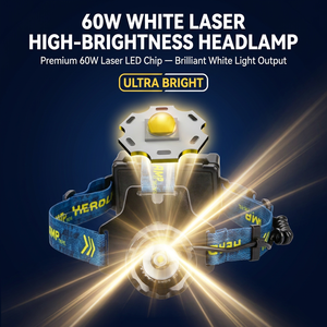 Linterna Frontal LED WOSEN de 60W, Luz Blanca, Alcance de 1000m, con Banco de Energía, Zoom Ajustable, Recargable, para Camping, Senderismo y Pesca - Product Image 3