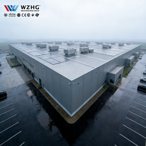 Entrepôt à structure métallique standard, hangar de pointe, dépôt logistique préfabriqué peint, résistant aux intempéries, usine préfabriquée à capacité de charge élevée - Product Image 1