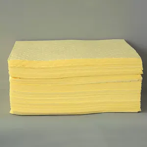 Les tampons absorbants chimiques jaunes perforés à alvéoles <span class=keywords><strong>absorbent</strong></span> le tapis chimique pour le déversement de liquide dans la zone de l'entrepôt - Product Image 1