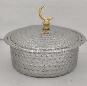 Cazuela de acero inoxidable de la mejor calidad de lujo, vajilla de diseño martillado, olla caliente para servir para el hogar, Hotel y restaurantes, cazuela - Product Image 1